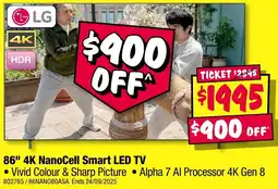 JB Hi-Fi 86" 4K NanoCell Smart LED TV offer