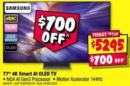 JB Hi-Fi 77" 4K Smart AI OLED TV offer