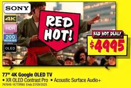 JB Hi-Fi 77" 4K Google OLED TV offer