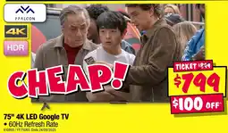 JB Hi-Fi 75" 4K LED Google TV offer