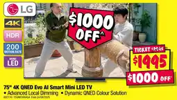 JB Hi-Fi 75" 4K QNED Evo Al Smart Mini LED TV offer