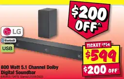 JB Hi-Fi 800 Watt 5.1 Channel Dolby Digital Soundbar offer