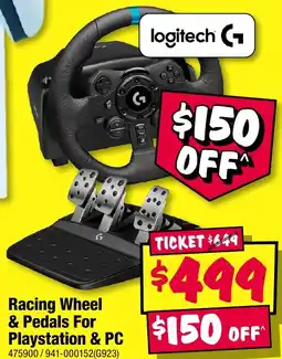 JB Hi-Fi Racing Wheel & Pedals For Playstation & PC offer