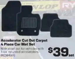Repco Accelerator Cut Out Carpet 4 Piece Car Mat Set offer