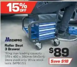 Repco Roller Seat 3 Drawer offer