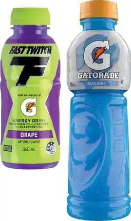 IGA Gatorade 600mL or Gatorade Fast Twitch 350mL Selected Varieties offer
