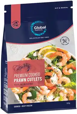 IGA Global Seafoods Cooked Prawn Cutlets Tail On 500g offer