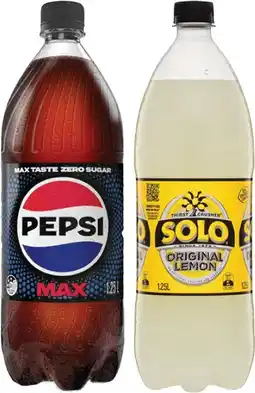 IGA Pepsi or Solo 1.25 Litre Selected Varieties offer