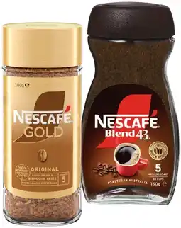 IGA Nescafé Blend 43 Instant Coffee 140‑150g or Gold 90‑100g Selected Varieties offer