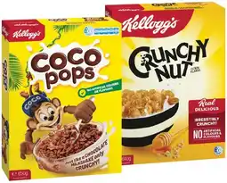 IGA Kellogg’s Coco Pops 650g, Crunchy Nut Corn Flakes 640g or Just Right Original 740g offer