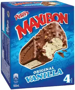 IGA Peters Maxibon 4 Pack Selected Varieties offer