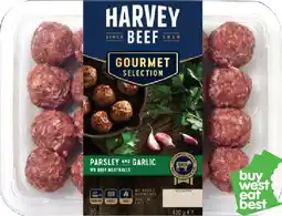 IGA Harvey Beef Garlic and Parsley Meatballs 500g offer