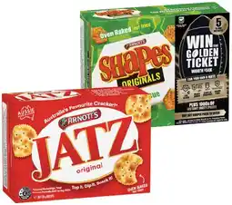 IGA Arnott’s Shapes 130‑190g, Jatz 170‑225g or Clix 250g Selected Varieties offer