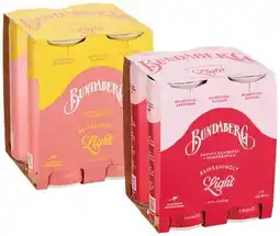 IGA Bundaberg Refreshingly Light Sparkling Drink 4x250mL Selected Varieties offer