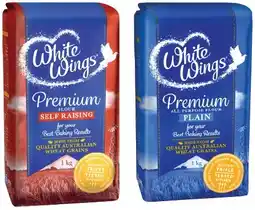 IGA White Wings Premium Plain or Self Raising Flour 1kg offer