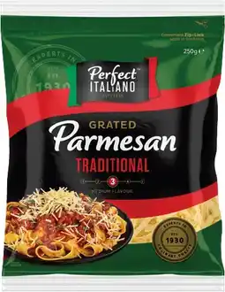 IGA Perfect Italiano Traditional Grated Parmesan Cheese 250g offer