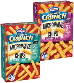IGA Birds Eye Golden Crunch Microwave Chips 140g Selected Varieties offer