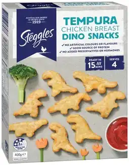 IGA Steggles Tempura Chicken Breast Dino Snacks 400g offer