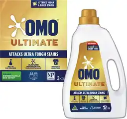 IGA OMO Ultimate Laundry Liquid 2 Litre, Powder 2kg or Capsules 28 Pack Selected Varieties offer