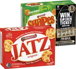 IGA Arnott’s Jatz, Savoy 225g, Shapes 130‑190g or Clix 250g Selected Varieties offer