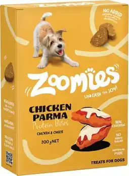 IGA Zoomies Protein Bites Dog Treats 200g Selected Varieties offer