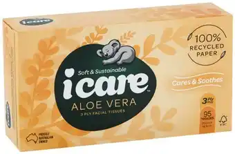IGA Icare Facial Tissue Aloe Vera 95 Pack or Everyday 170 Pack offer
