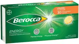 IGA Berocca Energy Effervescent Tablets 30 Pack Selected Varieties offer