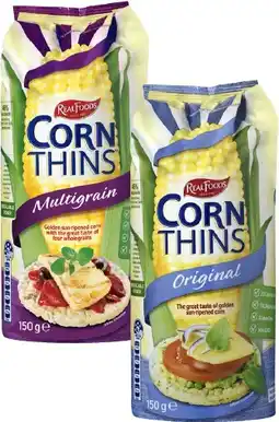 IGA Real Foods Rice or Corn Thins 150g Selected Varieties offer