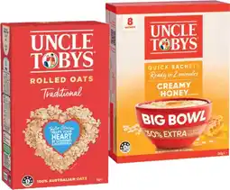 IGA Uncle Tobys Rolled Oats Quick Sachets 8 Pack Selected Varieties offer