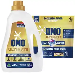 IGA OMO Expert Laundry Liquid 2 Litre or Capsules 28 Pack Selected Varieties offer