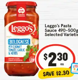 IGA Leggo's Pasta Sauce offer