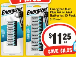 IGA Energizer Energizer Max Plus AA or AAA Batteries offer