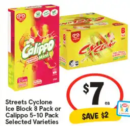 IGA Streets Cyclone Ice Block or Calippo offer