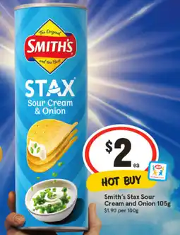 IGA Smith's Stax Sour Cream and Onion offer