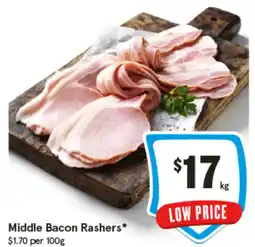 IGA Middle Bacon Rashers offer