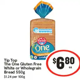IGA Tip Top The One Gluten Free White or Wholegrain Bread offer