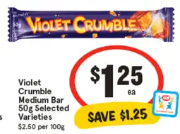 IGA Violet Crumble Medium Bar offer