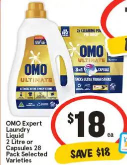 IGA OMO Expert Laundry Liquid or Capsules 28 Pack offer
