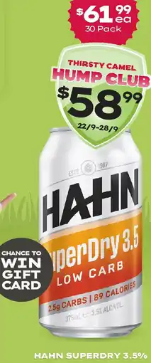 Thirsty Camel HAHN SUPERDRY 3.5% offer