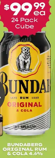 Thirsty Camel BUNDABERG ORIGINAL RUM & COLA 4.6% offer