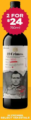 Thirsty Camel 19 CRIMES SELECT VARIETALS offer
