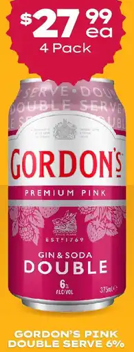 Thirsty Camel GORDON'S PINK DOUBLE SERVE 6% offer