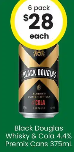 The Bottle O Black Douglas Whisky & Cola 4.4% Premix Cans offer