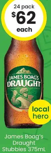The Bottle O James Boag's Draught Stubbies offer