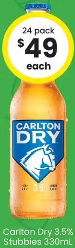 The Bottle O Carlton Dry 3.5% Stubbies offer