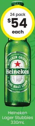 The Bottle O Heineken Lager Stubbies offer