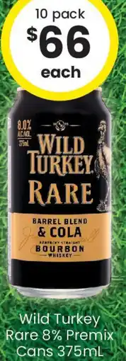 The Bottle O Wild Turkey Rare 8% Premix Cans offer