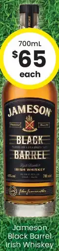 The Bottle O Jameson Black Barrel Irish Whiskey offer