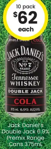 The Bottle O Jack Daniel's Double Jack 6.9% Premix Range Cans offer