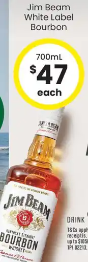 The Bottle O Jim Beam White Label Bourbon offer